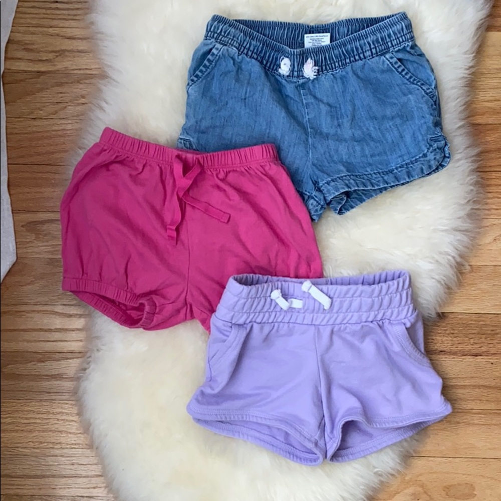 Three pairs of girls shorts